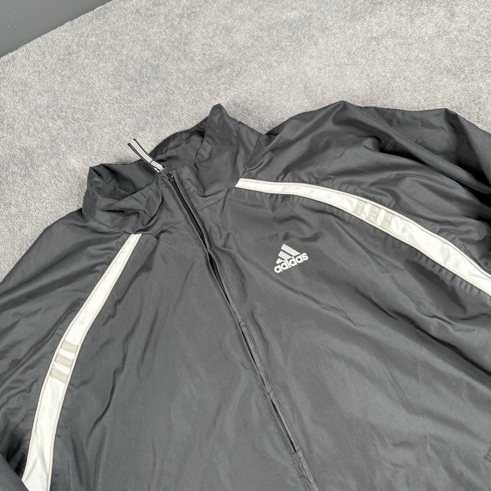 Vintage Adidas Jacket Men's Large Black Soccer Athletic‎ Training Running